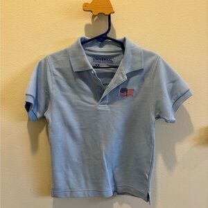 Boys Flag Embroidered Light Blue Polo Shirt